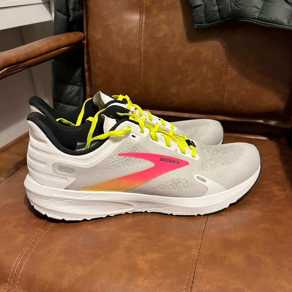 Brooks Launch 9 Running Shoes with Pink and Yellow Accents